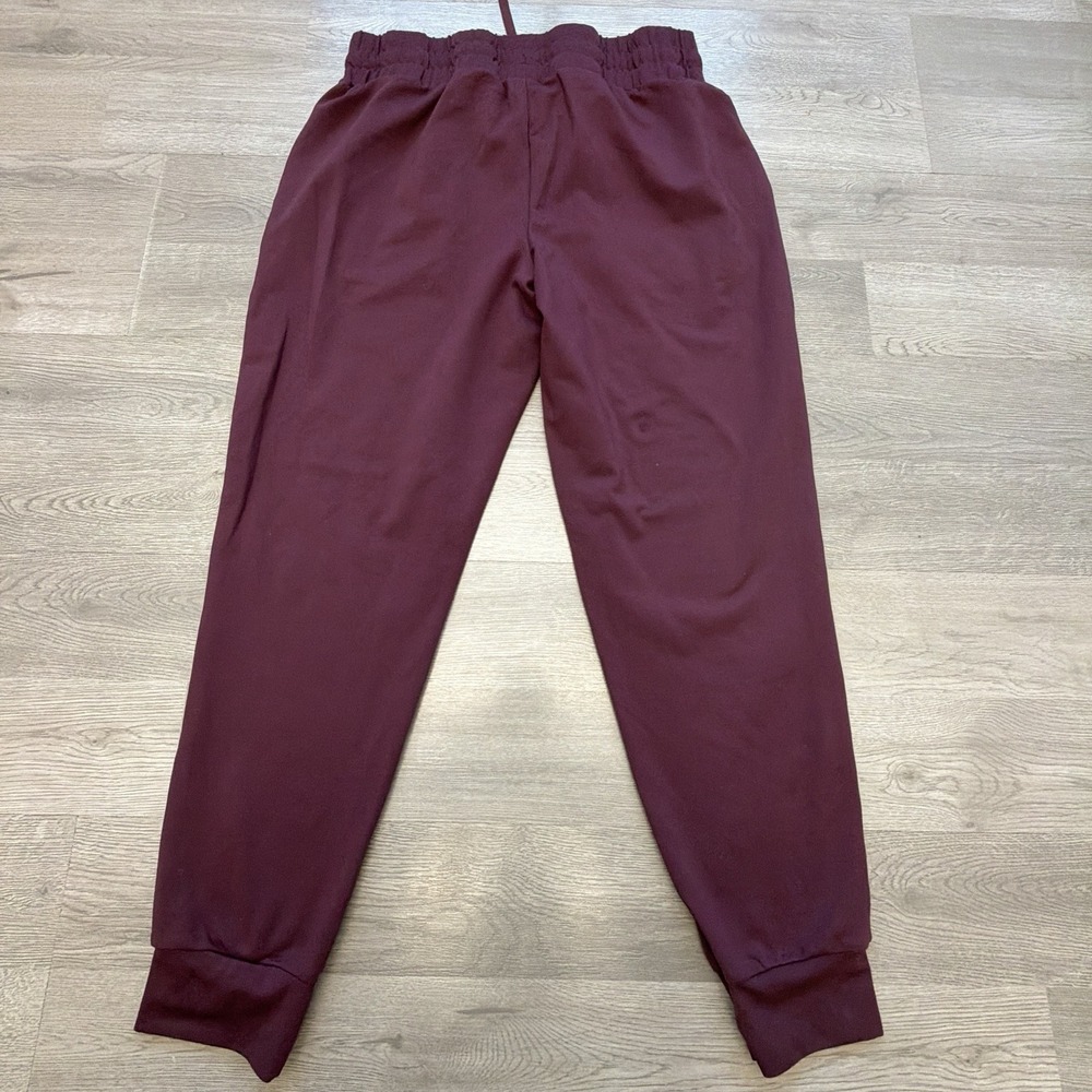 Mondetta Performance Luxury Jogger Pants Womens M Burgundy High Rise Stretch - Picture 3 of 11